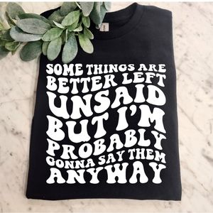 Funny shirt better left unsaid humor retro popular trending